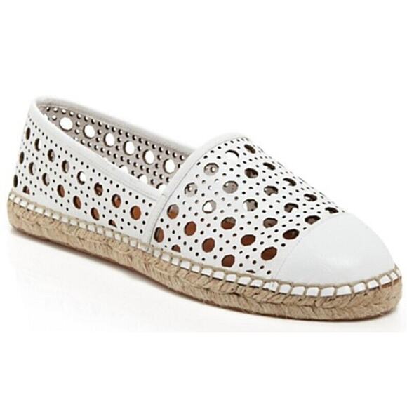 kate spade Shoes - Kate Spade Leonia White Cut Out Perforated Woven Espadrille Flat SZ 7.5 NIB